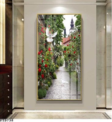 File in trần File phong thủy đứng thác nước PTD738 (bản gốc 3D) sống động