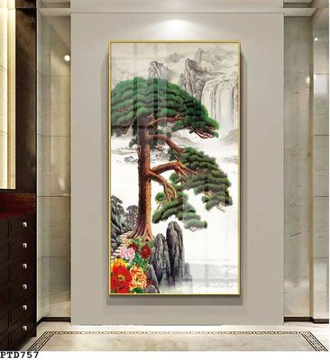 Ảnh gốc File phong thủy đứng thác nước PTD757 (nét căng) in mica