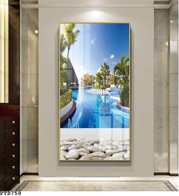 File in mica File phong thủy đứng thác nước PTD758 (bản gốc) làm vách ngăn