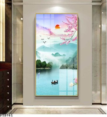 Tải file gốc in lụa File phong thủy đứng thác nước PTD761 siêu nét