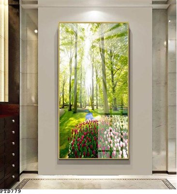 File tranh gốc File phong thủy đứng thác nước PTD779 (bản quyền) file PSD