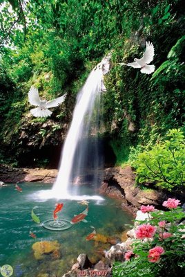 File gốc File phong thủy đứng thác nước PTD97 (in 3D) nghệ thuật