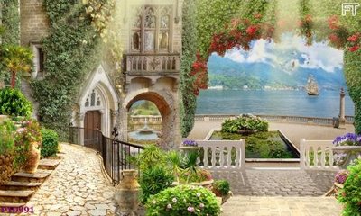 File ảnh File phong thủy đứng thác nước PTD991 (gốc) in poster