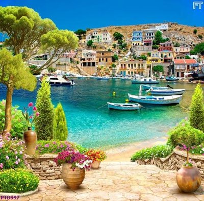 File ảnh File phong thủy đứng thác nước PTD997 (gốc) trang trí khách sạn