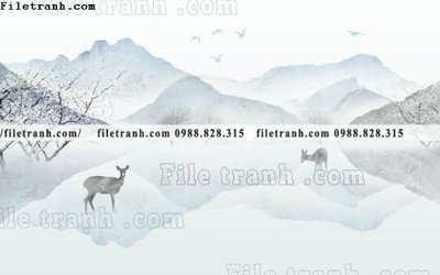 Download file gốc Phong canh thuy mac Trung Quoc 222 (in lụa) hoa lá