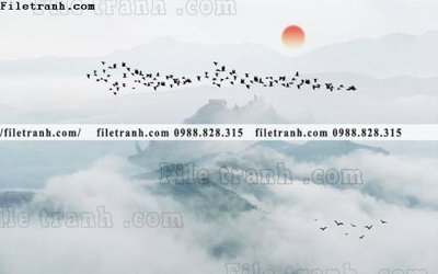 Download file gốc Phong canh thuy mac Trung Quoc 227 (in lụa) hoa lá