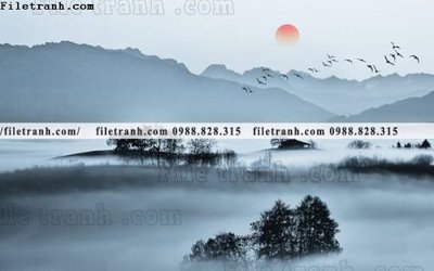 Download file Phong canh thuy mac Trung Quoc 268 (gốc) in mica bàn thờ