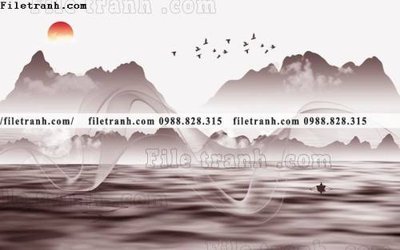 File tranh Phong canh thuy mac Trung Quoc 271 (ảnh gốc) in trần nhà