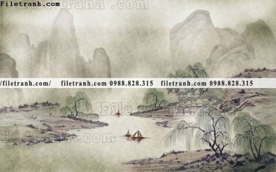 File gốc in tráng gương Phong canh thuy mac Trung Quoc 375 chi tiết