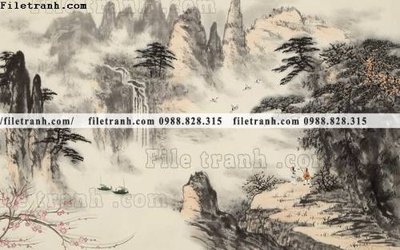 Download file Phong canh thuy mac Trung Quoc 376 (gốc) in mica cao cấp