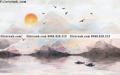 Tải file Phong canh thuy mac Trung Quoc 399 (gốc) in tranh tráng gương