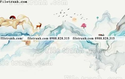 File tranh gốc Phong canh thuy mac Trung Quoc 450 (sắc nét từng chi tiết)