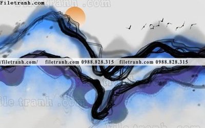 File gốc Phong canh thuy mac Trung Quoc 493 (in lụa) cao cấp