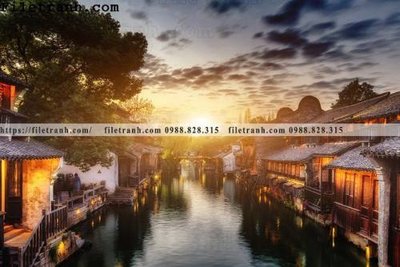 File tranh Phong canh toa nha co Zhang Jiangnan 117 (gốc) chủ đề trừu tượng