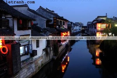 File tranh Phong canh toa nha co Zhang Jiangnan 141 (bản gốc) in lụa 3D