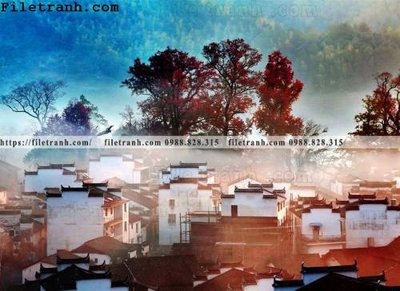 File tranh in mica Phong canh toa nha co Zhang Jiangnan 182 (độ phân giải cao)