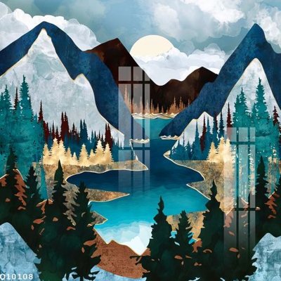 File in trần File gốc in tranh tổng hợp Q10108 (bản gốc) hoa văn