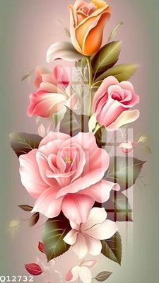 File in trần File gốc in tranh tổng hợp Q12732 (file gốc) hoa văn 3D