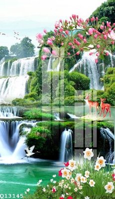 File tranh gốc in trần nhà File gốc in tranh tổng hợp Q13145 3D