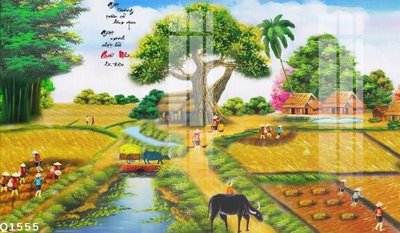 File in trần File gốc in tranh tổng hợp Q1555 (bản gốc) phong cảnh