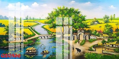 File gốc File gốc in tranh tổng hợp Q20566 (in lụa) tranh phong thủy