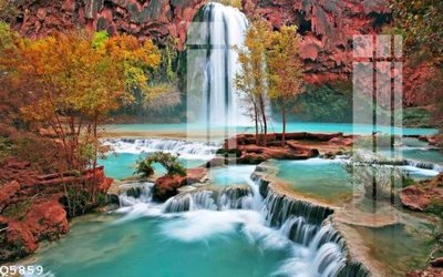 File tranh in trần 3D File gốc in tranh tổng hợp Q5859 (ảnh gốc)