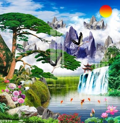 Ảnh gốc File gốc in tranh tổng hợp Q7979 (độ nét cao) in tráng gương