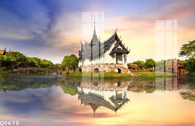 File tranh in trần 3D File gốc in tranh tổng hợp Q8670 (ảnh gốc)