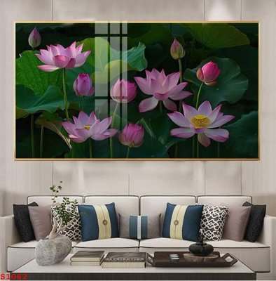 Hình ảnh file gốc Tranh cửu ngư quần hội sen cá S1062 (chất lượng cao)