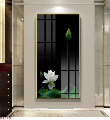 File gốc Tranh cửu ngư quần hội sen cá S1079 (in ấn) màu sắc trung thực