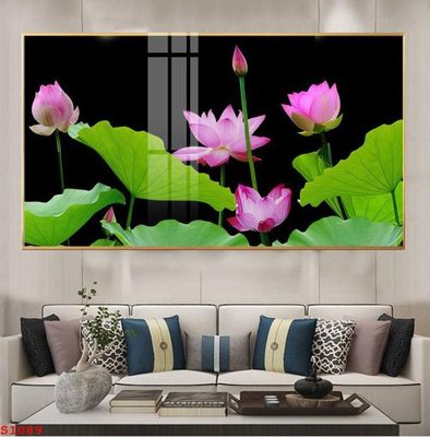 File gốc Tranh cửu ngư quần hội sen cá S1089 (trang trí) phòng trẻ em