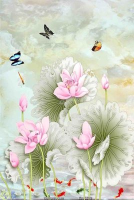 Tải file gốc Tranh cửu ngư quần hội sen cá S109 (in tráng gương) cao cấpFile gốc Tranh cửu ngư quần hội sen cá S109 (in ấn) phiên bản độc quyền