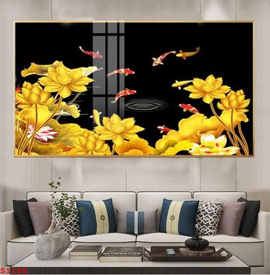 File tranh Tranh cửu ngư quần hội sen cá S1130 (ảnh gốc) sắc nét hoàn hảo