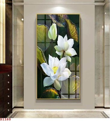 File tranh Tranh cửu ngư quần hội sen cá S1160 (ảnh gốc) in trần nhà