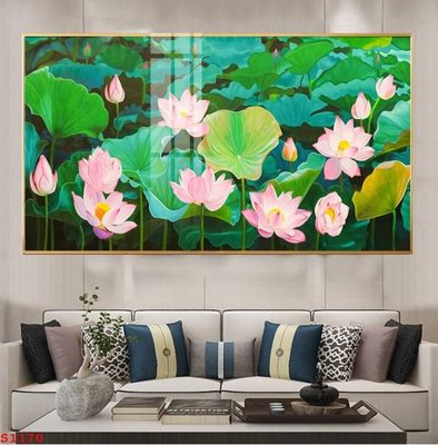 File ảnh Tranh cửu ngư quần hội sen cá S1170 (gốc) in biển hiệu