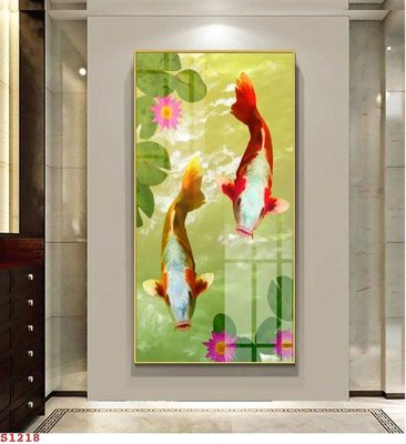 File PSD Tranh cửu ngư quần hội sen cá S1218 (bản gốc) cho nhà in