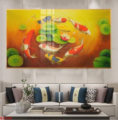 Tải file tranh gốc Tranh cửu ngư quần hội sen cá S1219 chất lượng cao