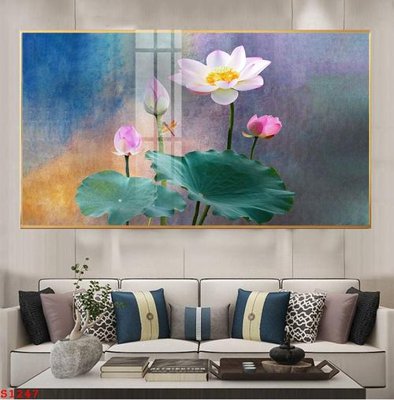 File gốc Tranh cửu ngư quần hội sen cá S1247 (phong cách) cổ điển