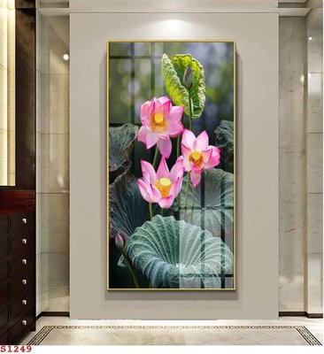 File in mica Tranh cửu ngư quần hội sen cá S1249 (bản gốc) sắc sảo