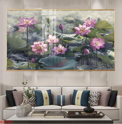 Download file Tranh cửu ngư quần hội sen cá S1270 (gốc) in mica bàn thờ