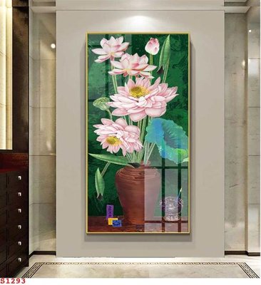 File in mica Tranh cửu ngư quần hội sen cá S1293 (bản gốc) siêu trong