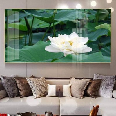 File gốc File tranh hoa sen S1568 (in lụa) họa tiết 3D