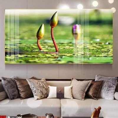 File gốc File tranh hoa sen S1577 (in mica) làm bảng hiệu