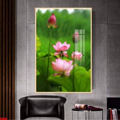 File gốc File tranh hoa sen S1660 (in tráng gương) sang trọng