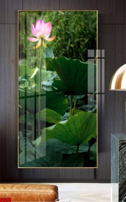 File gốc File tranh hoa sen S1670 (in lụa) trang trí tường