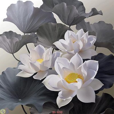 File gốc in mica Tranh cửu ngư quần hội sen cá S223 chất lượng