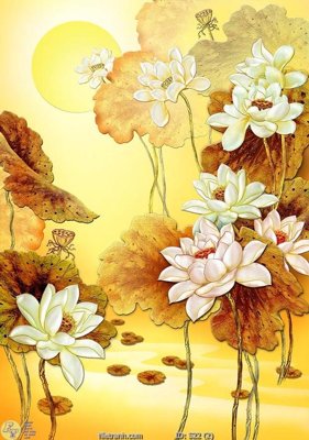 File in ấn Tranh cửu ngư quần hội sen cá S22 (bản gốc) từ file gốc