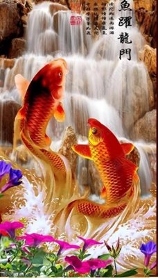 Chi tiết file ảnh Tranh cửu ngư quần hội sen cá S237 sắc nét