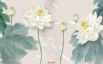 Tải file Tranh cửu ngư quần hội sen cá S255 (gốc) chủ đề tâm linh