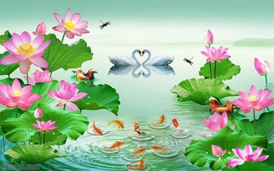 Tải file gốc Tranh cửu ngư quần hội sen cá S267 (bản PSD) còn layer